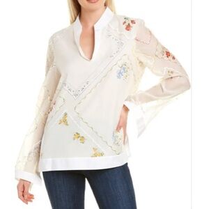 TORY BURCH| HANDKERCHIEF EMBROIDERED TUNIC | AFTERNOON TEA RSVD| SZ 2